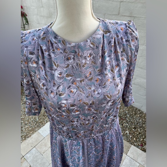 Vintage 60s a line floral spring summer midi dress - Picture 15 of 16